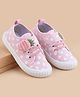 Cute Walk by Babyhug Velcro Closure Casual Shoes With Strawberry Applique - Pink
