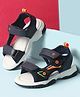 Cute Walk by Babyhug Velcro Closure Sandals with Fashion Text Applique - Navy Blue