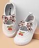 Cute Walk by Babyhug Velcro Closure Casual Shoes With Bow & Cherry Applique - White