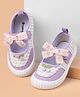 Cute Walk by Babyhug Velcro Closure Casual Shoes With Bow & Cherry Applique - Purple