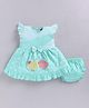 LITTLE 4EVER Knitted Frill Sleeves Birds Embroidered & Bow Applique Detailed Dress With Bloomer - Firoza