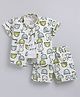 MUSHROO Textile Knit Half Sleeves Animals Printed Coordinating Shirt & Shorts Set With Sunglasses Printed Tee - Green