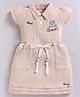 MELONI Knitted Knit Half Sleeves Rabbit Embroidered Dress - Beige