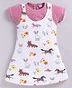 MELONI Knitted Knit Half Sleeves Animal Printed Dress With Tee - Onion