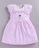 MELONI Knitted Knit Half Sleeves Floral Applique Detailed  Pinafore Style Dress - Pink