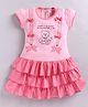MELONI Knitted Knit Half Sleeves Bear Printed Dress - Peach