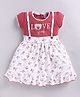 MELONI Knitted Knit Half Sleeves Bear Patch Detailed Pinafore Style Dress - Cherry