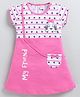 MELONI Knitted Knit Half Sleeves Dog Printed Dress - Pink