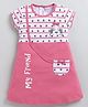 MELONI Knitted Knit Half Sleeves Dog Printed Dress - Cherry