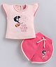 NEON Knitted Knit Half Sleeves Enjoy The Little Things Text Printed Top & Shorts Set - Pink