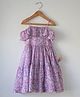 Love the World Today Cotton Woven Sleeveless Floral Printed Tiered Dress - Purple