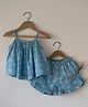 Love the World Today Cotton Woven Sleeveless Floral Printed Coordinating Top & Shorts Set - Blue