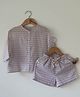 Love the World Today Cotton Woven Full Sleeves Checkered Coordinating Shirt & Shorts Set - Lilac