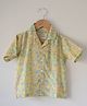 Love the World Today Cotton Woven Half Sleeves Floral Printed Shirt - Lemon Yellow