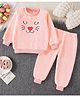 Mark & Mia Full Sleeves Winter Wear Night Suit With Animal Embroidery - Pink