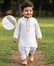 EARTHY TOUCH Georgette Woven Full Sleeves Sequinned & Embroidered Kurta Dhoti Set - White