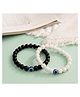 TEMPUS STUDIO Pack of 2 Beaded Evil Eye Bracelets for Men and Women | 2 Pcs  of Evil Eye Nazariya Black & White Beaded Bracelets