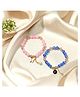TEMPUS STUDIO Pack of 2 Beaded Bracelets with Charms for Girls and Women | 2 Pcs  of Cystal Beaded Bracelets
