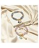 TEMPUS STUDIO Pack of 2 Beaded Bracelets with Charms for Girls and Women | 2 Pcs  of Cystal Beaded Bracelets