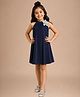 Lil' Drama Knit Sleeveless Floral Applique Detailed Dress - Navy Blue