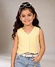 Lil' Drama Cotton Woven Sleeveless Checked Top - Yellow