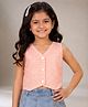 Lil' Drama Cotton Woven Sleeveless Checked Top - Orange