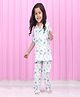 Polka Tots Cotton Woven Half Sleeves Co-Ords Shirt & Pyjama Night Suit with Elephant Print - White