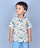Polka Tots Cotton Woven Half Sleeve Shirt with Car Print - Cream