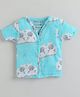 Polka Tots Cotton Woven Full Sleeve Sheep Print Jhabla - Sky Blue