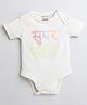 Polka Tots Cotton Knit Half Sleeves Text Print Onesie - Pink-