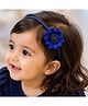 Little Tresses Floral Applique Detailed Headband - Dark Blue