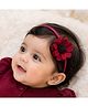 Little Tresses Floral Applique Detailed Headband - Maroon