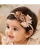 Little Tresses Floral & Bow Applique Detailed Headband - Light Brown