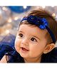 Little Tresses Floral & Bow Applique Detailed Headband - Blue & Black