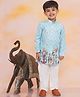 KID1 Silk Woven Full Sleeves Rama Digital Printed Kurta With Pyjama - Sky Blue