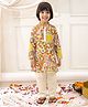 KID1 Cotton Woven Full Sleeves Madhubani Printed Kurta Pajama Set - Yellow