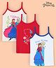 Disney By Bodycare Knit Sleeveless Slips with Disney Frozen Print Pack of 3 - Red & White