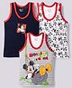 Disney By Bodycare Knitted Sleeveless Vests With Disney Mickey Mouse Graphic Pack of 3 - White, Grey & Navy Blue
