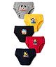 Disney By Bodycare Knitted Briefs With Mickey Mouse & Friends Graphic Pack Of 5 - Grey, Red & Black