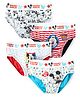 Disney By Bodycare Knit Striped Briefs with Mickey & Friends Graphics Pack of 4- Red Blue & White
