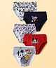 Disney By Bodycare Knit Briefs With Mickey Mouse & Friends Graphics Pack Of 5 - Red Black & White