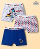 Disney By Bodycare Knitted Trunks With Mickey Mouse & Friends Graphic Pack Of 3 - Blue & White