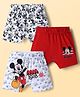 Disney By Bodycare Knitted Trunks With Mickey Mouse & Friends Graphic Pack Of 3 - Red & White