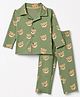 Babyhug Cotton Knit Full Sleeves Co-Ords Shirt & Pyjama Night Suit with Bear Print - Green