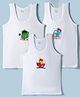 Marvel by Bodycare Knitted Sleeveless Vests With Marvel Avengers Graphic Pack Of 3- White