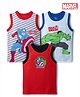 Marvel by Bodycare Knit Sleeveless Vests With Captain America & Hulk Print Pack of 3 - Red White & Blue