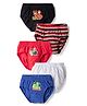 Marvel by Bodycare Knitted Striped Briefs With Marvel Avengers Graphic Pack Of 5 - Black, Red & White
