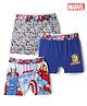 Marvel by Bodycare Knitted Trunks With Avenger Graphic Pack of 3 - White & Navy Blue