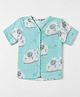 Polka Tots Cotton Woven Half Sleeves Jhabla with Sheep Print - Sky Blue