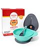 Milton Baby Suction Feeding Bowl 200 ml with Lid Spoon Quick Release Tab Aqua Green